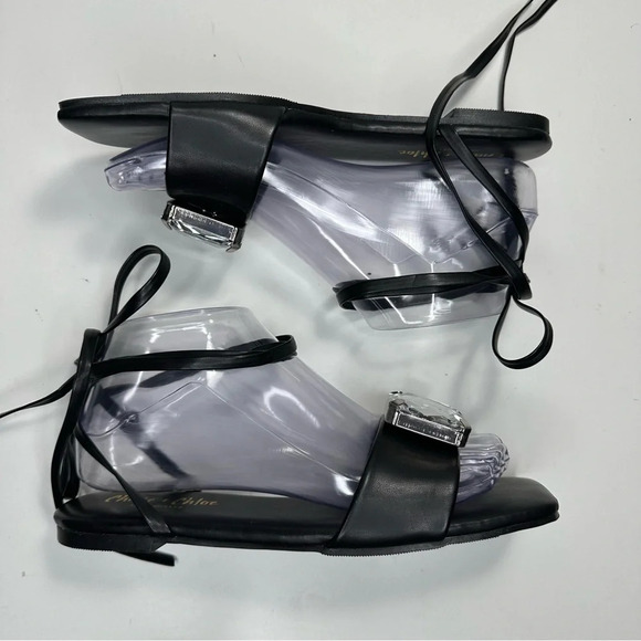 Chase + Chloe Oversized Jewel "EVE-26" Sandal in Black. Sz: 7 - Picture 9 of 10